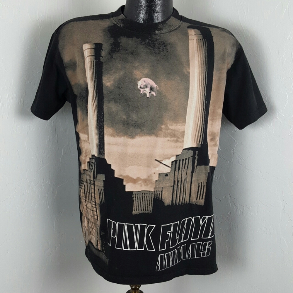 Tennessee River Pink Floyd animals t-shirt cotton black women size M